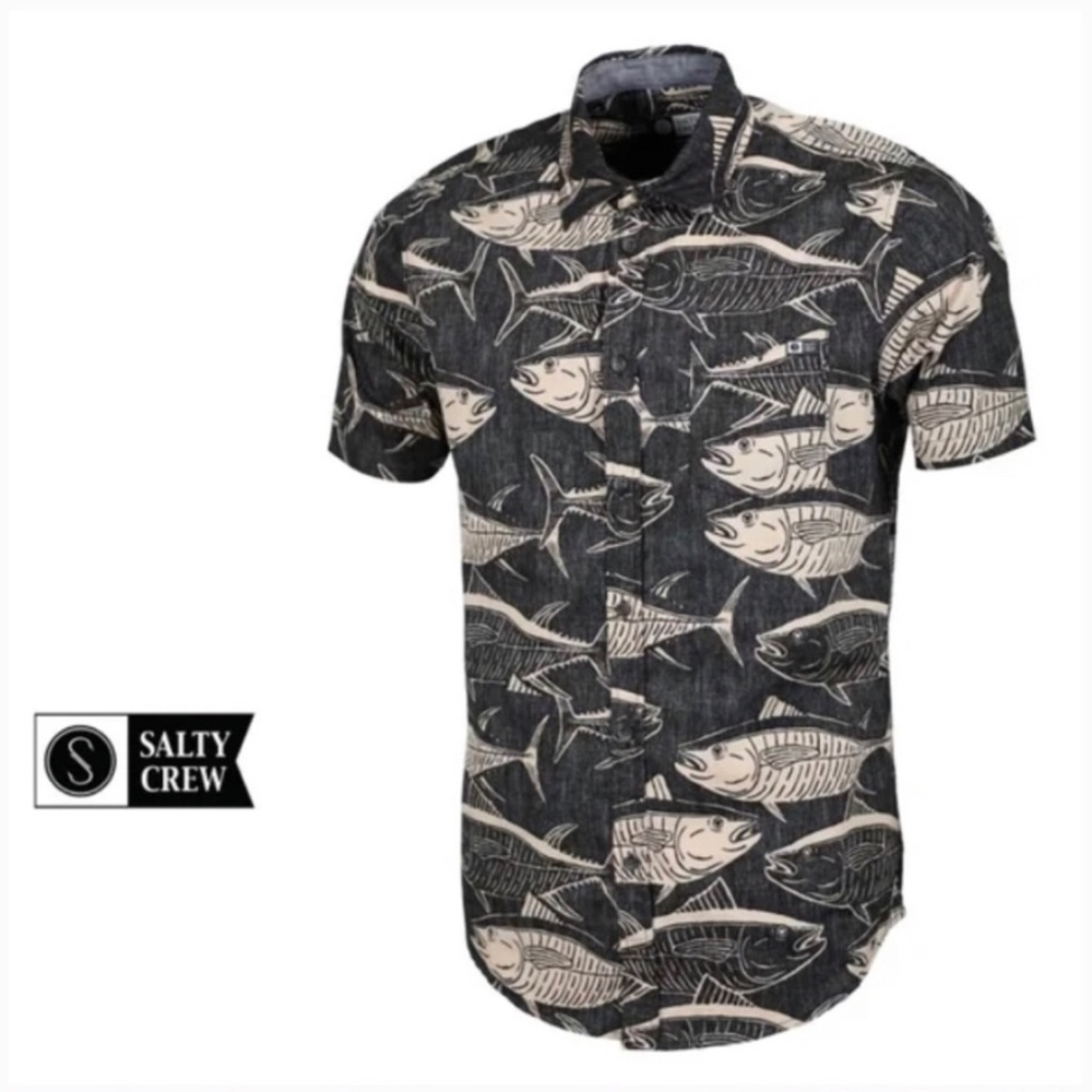 Salty Crew 💯 Cotton button down tuna fish shirt S